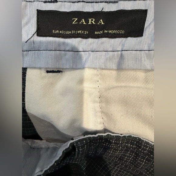 Zara Men's Charcoal Checkered Pants - Picture 5 of 5